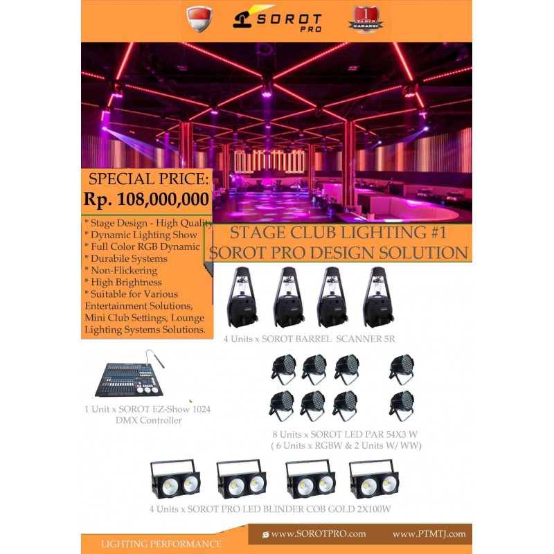 PAKET STAGE CLUB LIGHTING #1 - SOROT PRO DESIGN SOLUTION