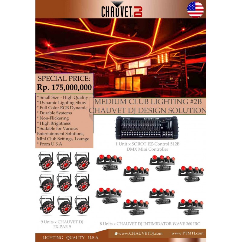 PAKET MEDIUM CLUB LIGHTING #2B - CHAUVET DJ DESIGN SOLUTION