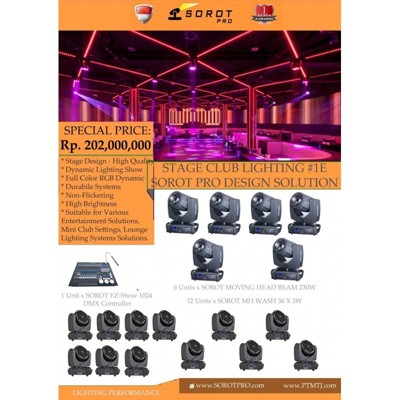 PAKET STAGE CLUB LIGHTING #1E - SOROT PRO DESIGN SOLUTION