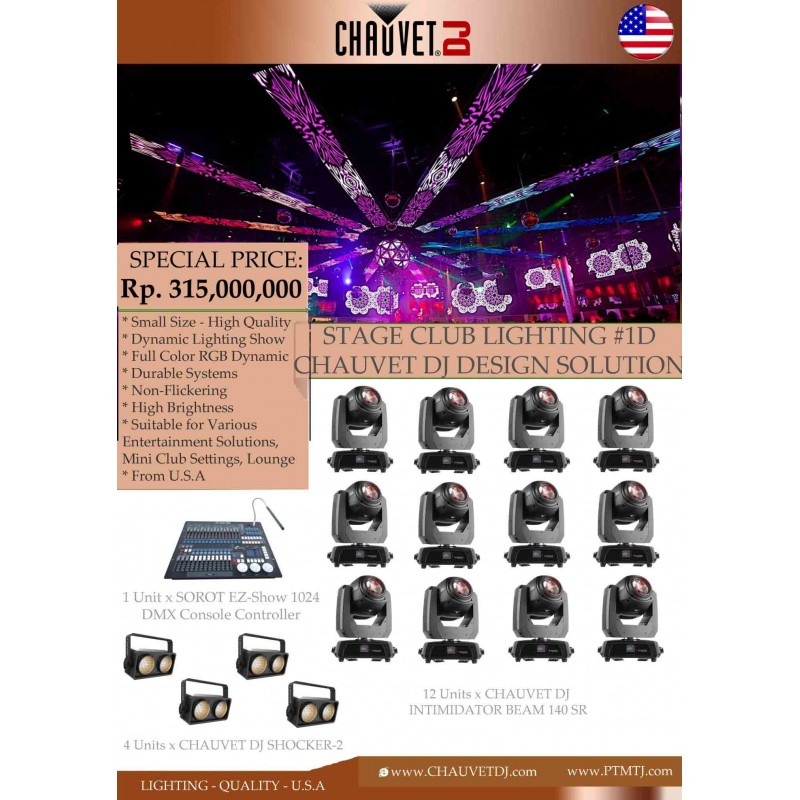 PAKET STAGE CLUB LIGHTING #1D - CHAUVET DJ DESIGN SOLUTION