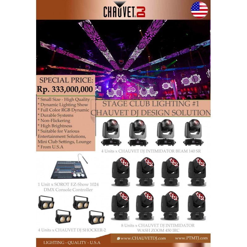 PAKET STAGE CLUB LIGHTING #1 - CHAUVET DJ DESIGN SOLUTION