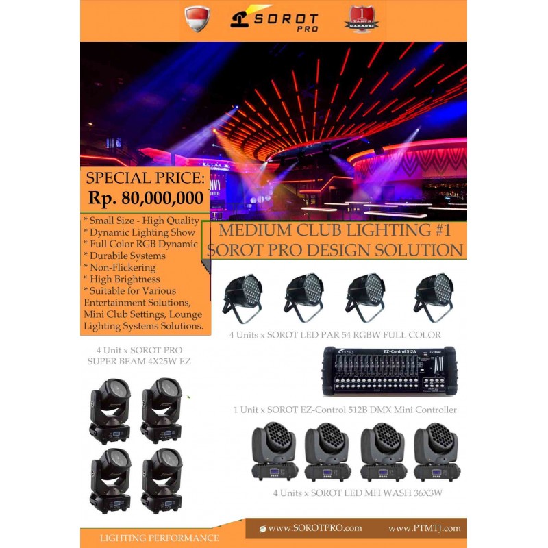 PAKET MEDIUM CLUB LIGHTING SETS #1 - SOROT PRO DESIGN SOLUTION