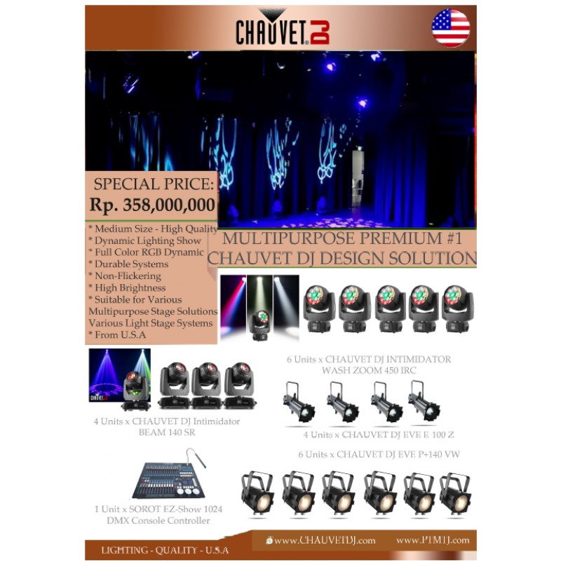 PAKET MULTIPURPOSE PREMIUM #1 - CHAUVET DJ DESIGN SOLUTION