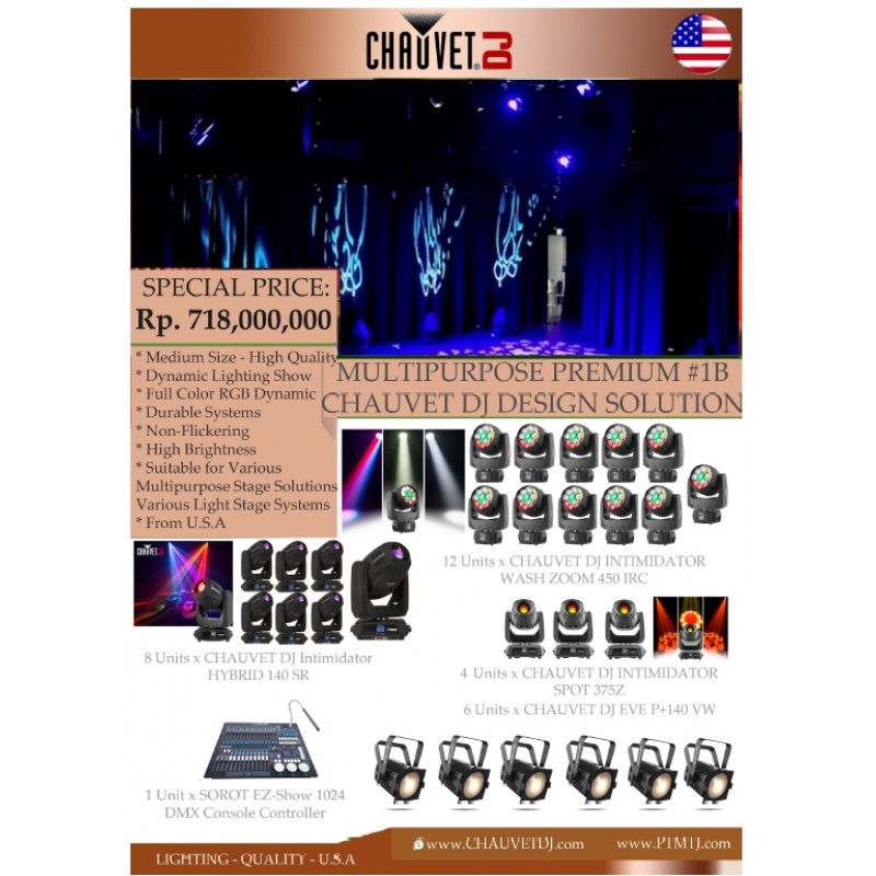 PAKET MULTIPURPOSE PREMIUM #1B - CHAUVET DJ DESIGN SOLUTION
