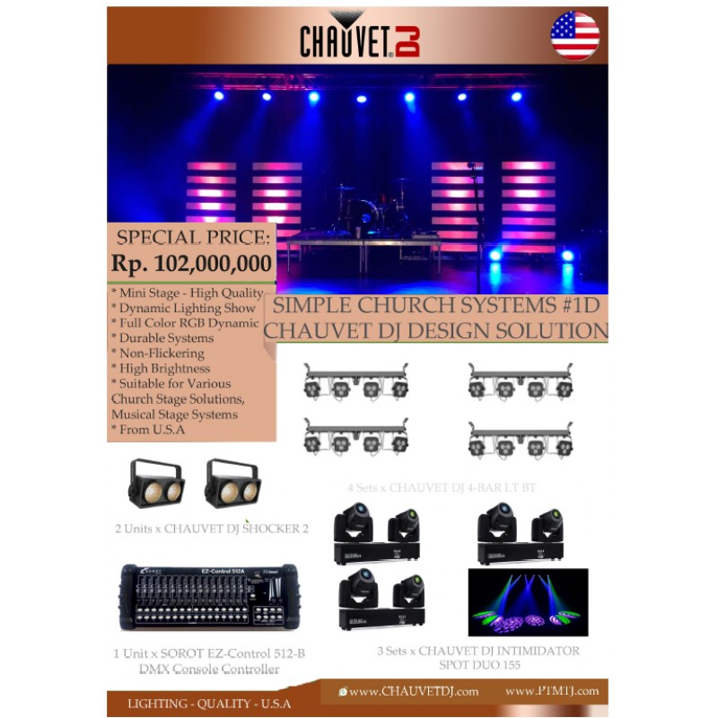 PAKET SIMPLE CHURCH SYSTEMS #1D - CHAUVET DJ DESIGN SOLUTION