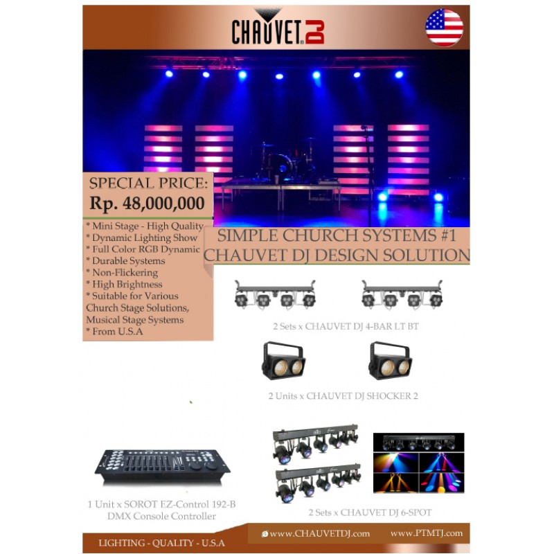 PAKET SIMPLE CHURCH SYSTEM #1 - CHAUVET DJ DESIGN SOLUTION