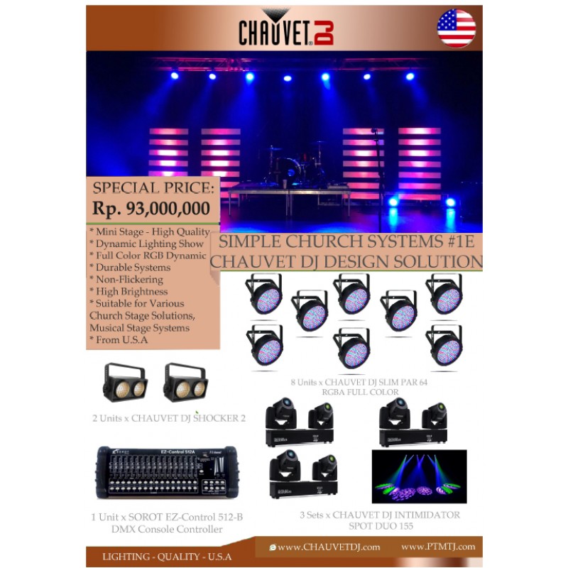 PAKET SIMPLE CHURCH SYSTEMS #1E - CHAUVET DJ DESIGN SOLUTION