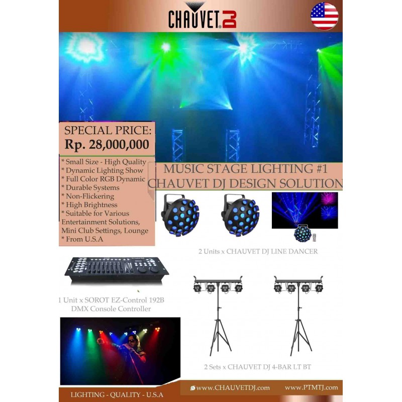 PAKET MUSIC STAGE LIGHTING #1 - CHAUVET DJ DESIGN SOLUTION