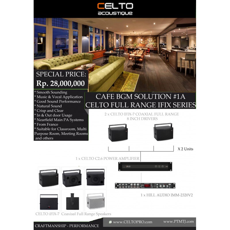 PAKET CAFE BGM SOLUTION #1A . CELTO FULL RANGE IFI...