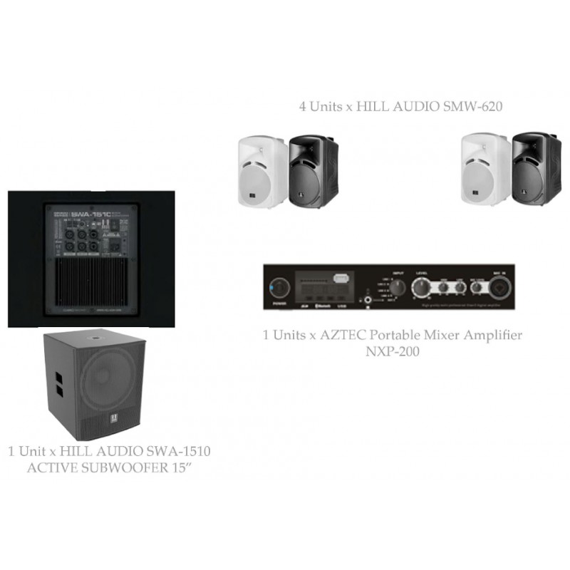 PAKET CAFE MUSIC SOLUTION #1B SMW SERIES WITH ACTIVE SUB
