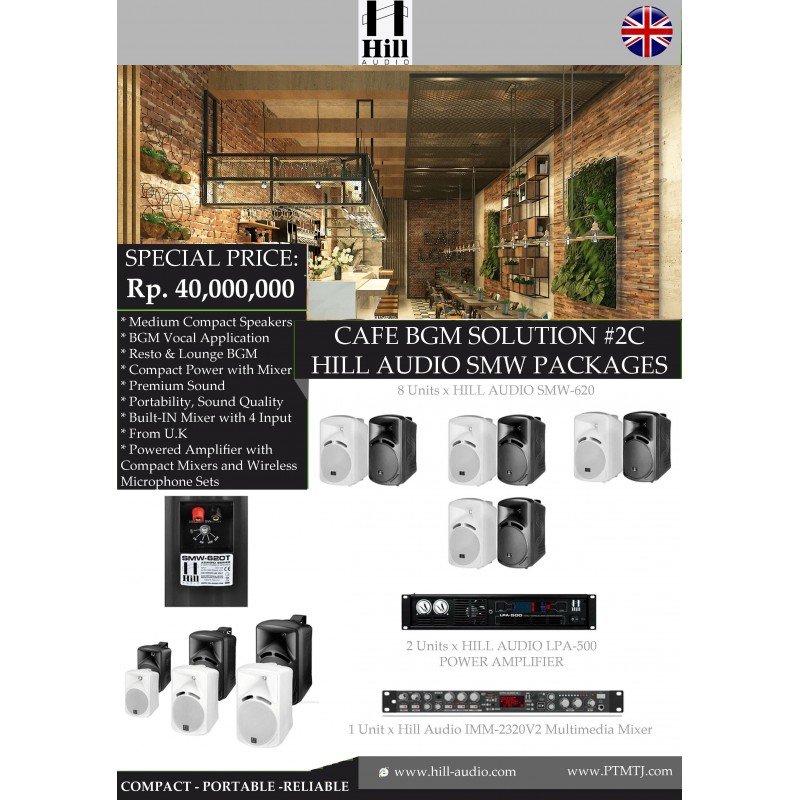 PAKET CAFE BGM SOLUTION #2C HILL AUDIO SMW PACKAGE...