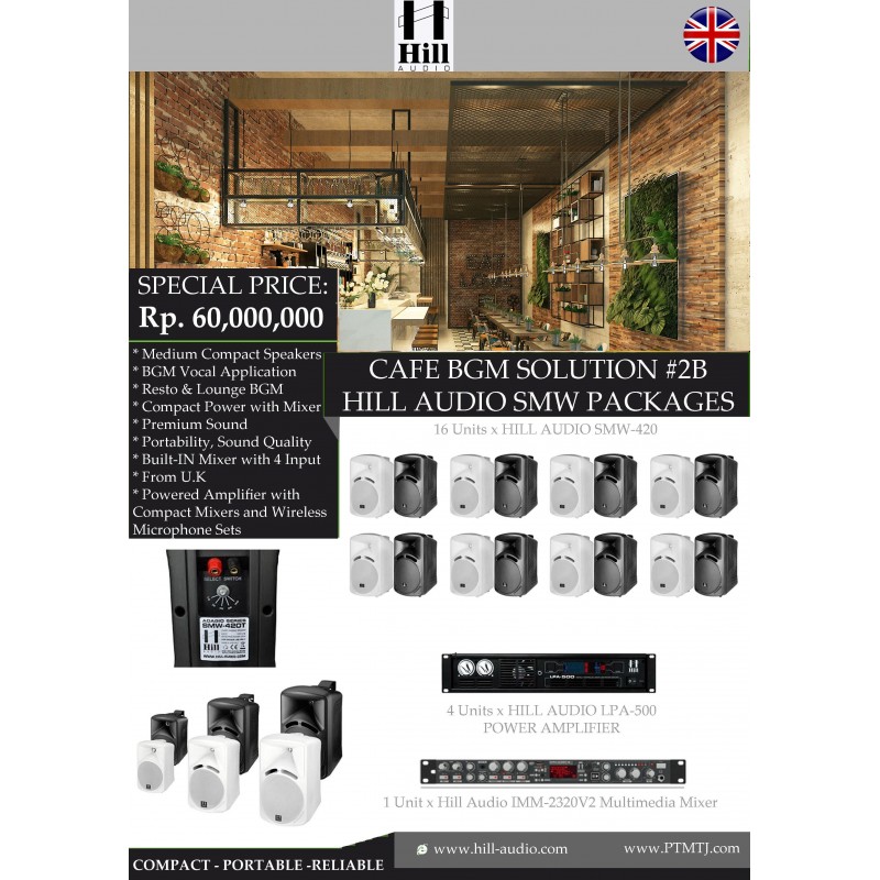 PAKET CAFE BGM SOLUTION #2B HILL AUDIO SMW PACKAGE...