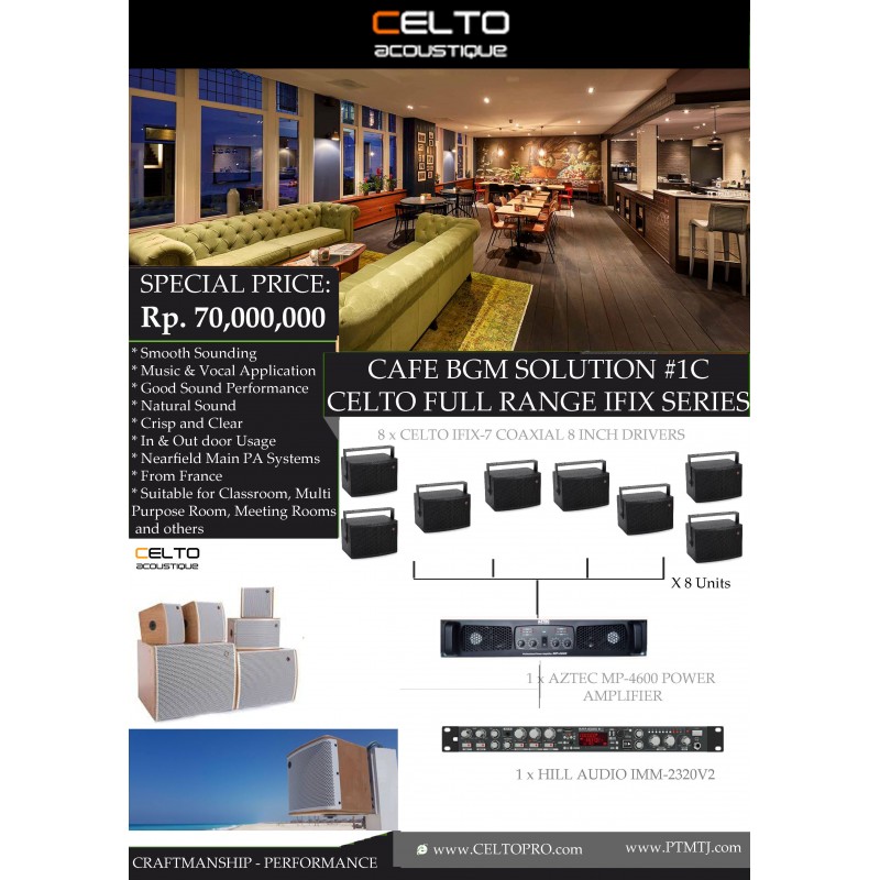 PAKET CAFE BGM SOLUTION #1C . CELTO FULL RANGE IFIX SERIES