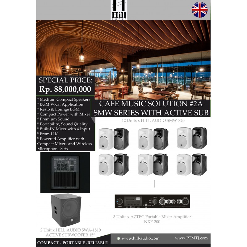 PAKET CAFE MUSIC SOLUTION #2A SMW SERIES WITH ACTIVE SUB