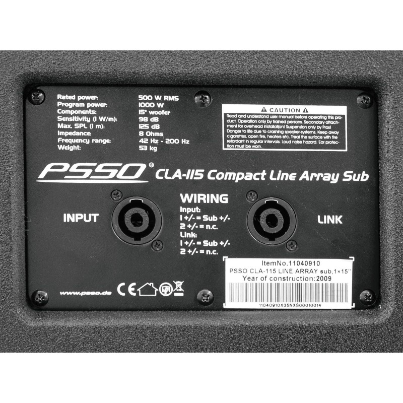 PSSO CLA-115 LINE ARRAY Subwoofer